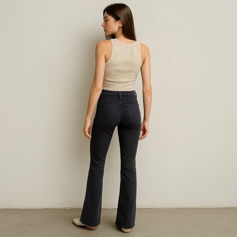 Hudson Holly High Rise Flare Jeans Womens 25 Black Denim Preppy Retro Hippie Y2K
